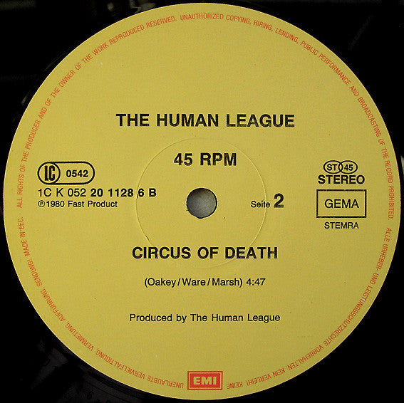 The Human League : Being Boiled / Circus Of Death (12", Maxi, RE)