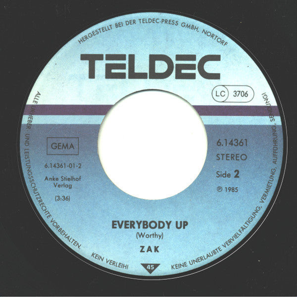 Zack Preen : All The Young Dudes / Everybody Up (7", Single, Promo)