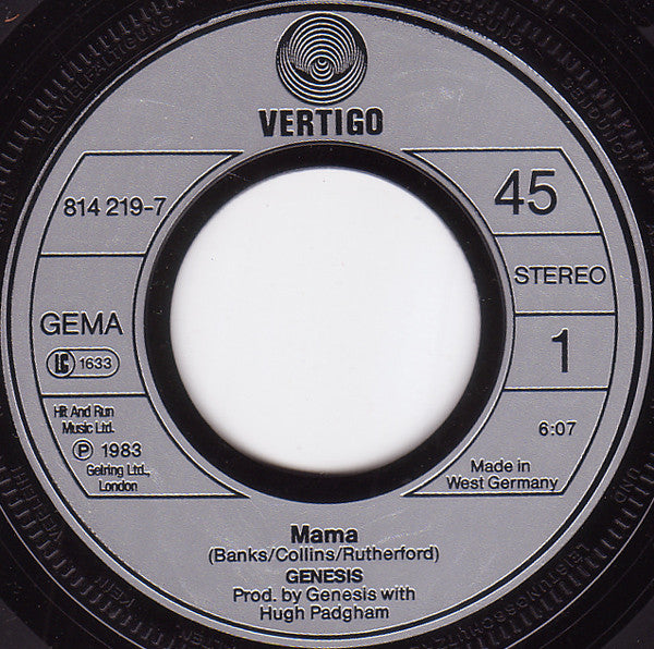 Genesis : Mama (7", Single)