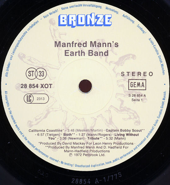 Manfred Mann's Earth Band : Manfred Mann's Earth Band (LP, Album, RE)