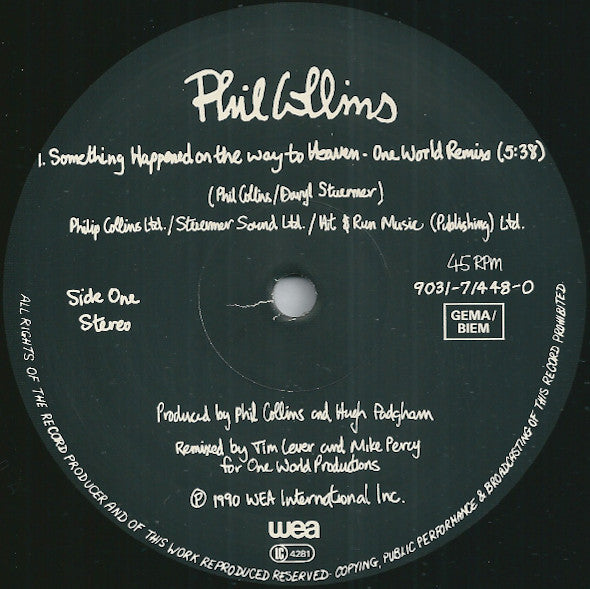 Phil Collins : Something Happened On The Way To Heaven (12", Single)