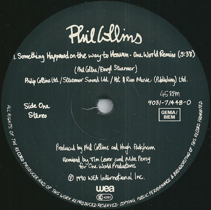 Phil Collins : Something Happened On The Way To Heaven (12", Single)