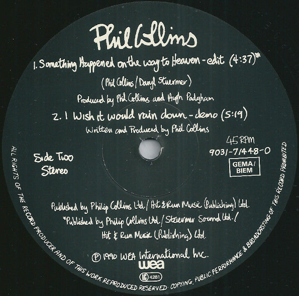 Phil Collins : Something Happened On The Way To Heaven (12", Single)