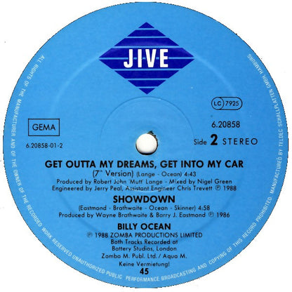 Billy Ocean : Get Outta My Dreams, Get Into My Car (12", Maxi)