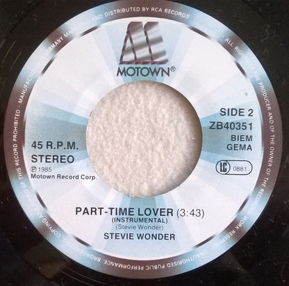 Stevie Wonder : Part-Time Lover (7", Single)