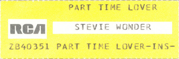 Stevie Wonder : Part-Time Lover (7", Single)