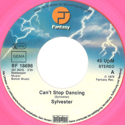 Sylvester : Can't Stop Dancing / In My Fantasy (I Want You, I Need You) (7", Single, Pin)