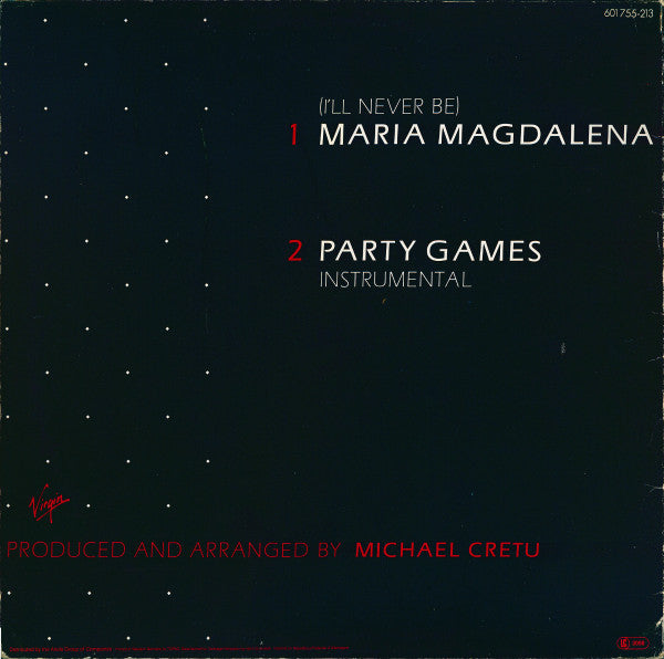 Sandra : (I'll Never Be) Maria Magdalena (12", Maxi)