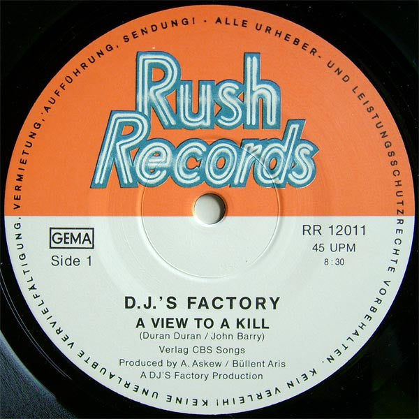 DJ's Factory : A View To A Kill (12", Single)