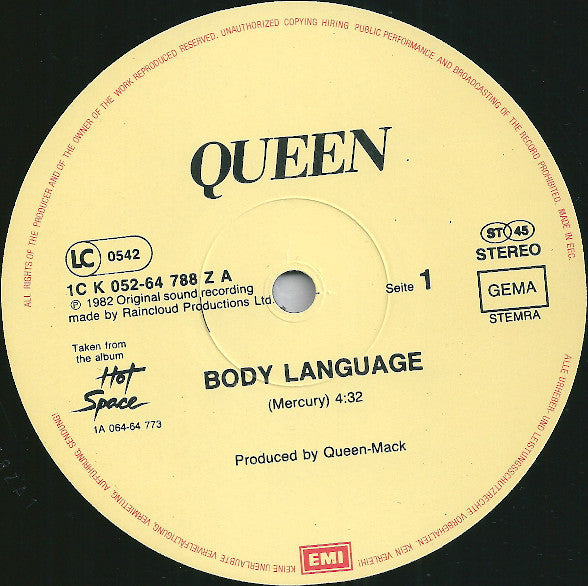 Queen : Body Language (12", Maxi)