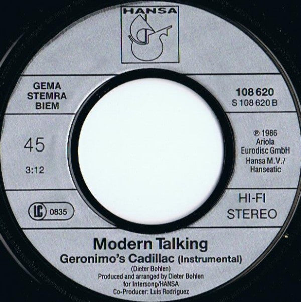 Modern Talking : Geronimo's Cadillac (7", Single)