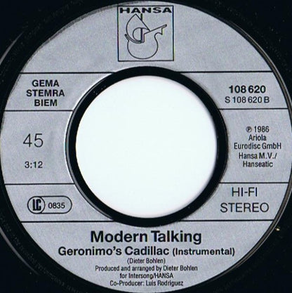 Modern Talking : Geronimo's Cadillac (7", Single)