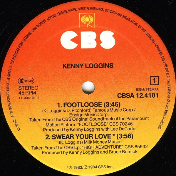 Kenny Loggins : Footloose (12", Maxi)