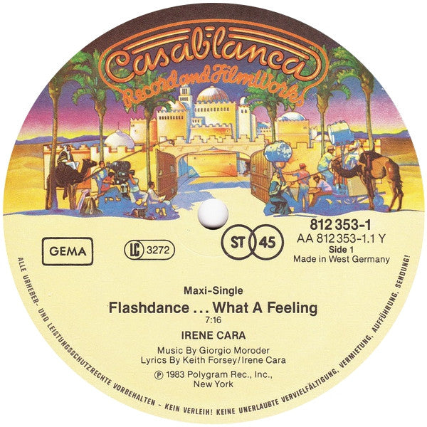 Irene Cara : Flashdance ... What A Feeling (Long Version) (12", Maxi)