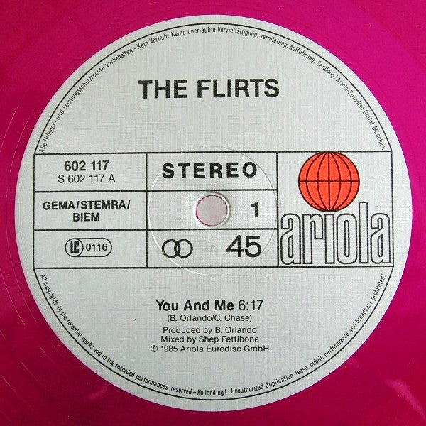 The Flirts : You & Me (12", Maxi, Pur)