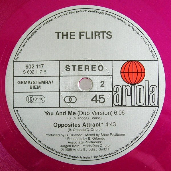 The Flirts : You & Me (12", Maxi, Pur)