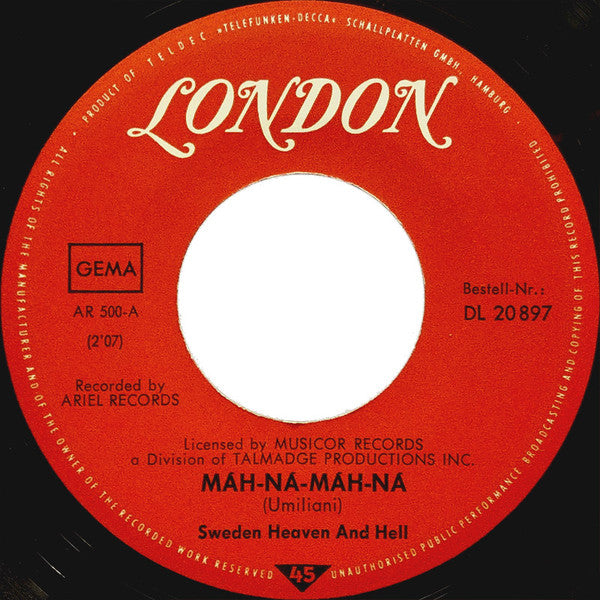 Piero Umiliani : Máh-Ná-Máh-Ná (Sweden, Heaven & Hell) (7", Single)