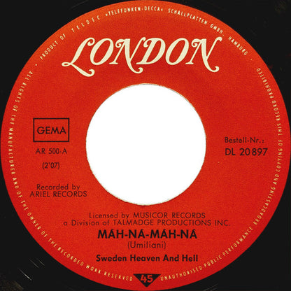 Piero Umiliani : Máh-Ná-Máh-Ná (Sweden, Heaven & Hell) (7", Single)