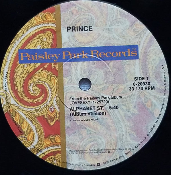 Prince : Alphabet St. (12", Single, Spe)