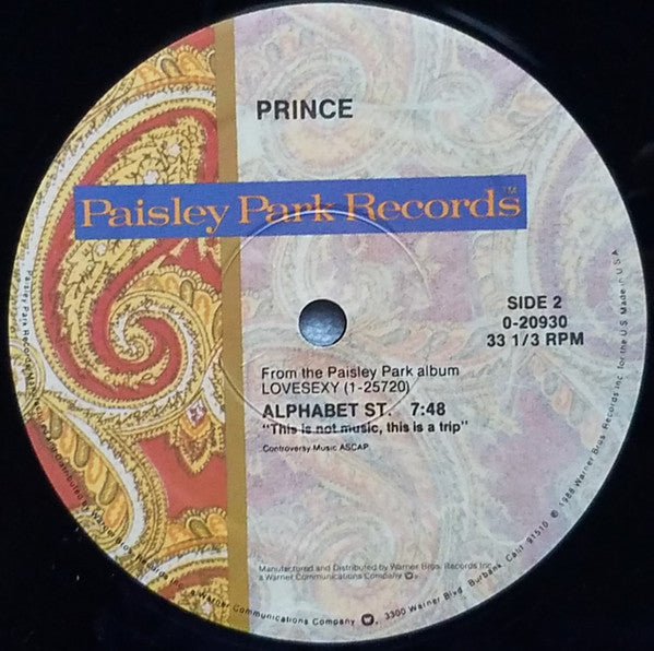 Prince : Alphabet St. (12", Single, Spe)