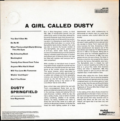 Dusty Springfield : A Girl Called Dusty (LP, Album, RE)