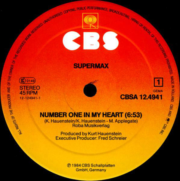 Supermax : Number One In My Heart (12", Maxi)