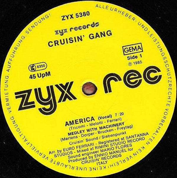 Cruisin' Gang : America (12", Maxi)