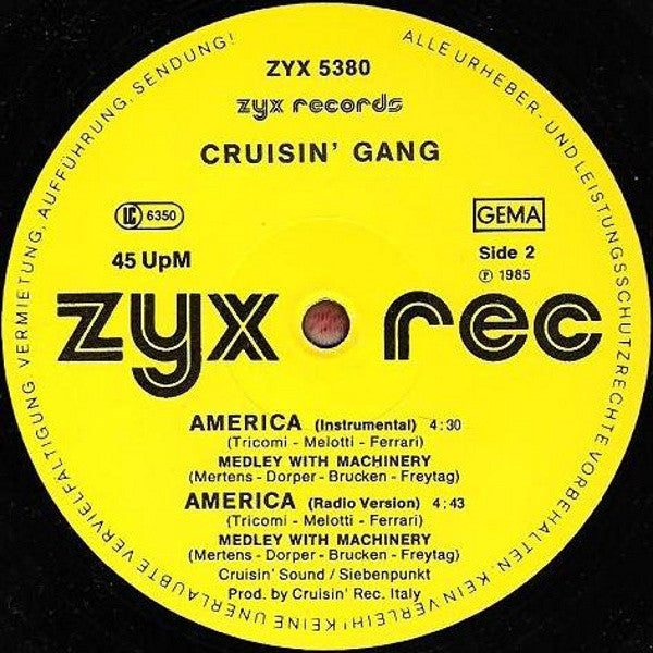 Cruisin' Gang : America (12", Maxi)