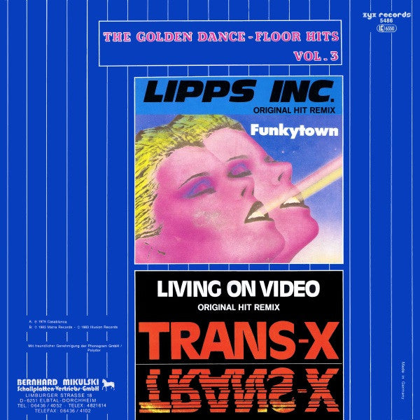 Lipps Inc.* / Trans-X : Funkytown / Vivre Sur Vidéo (12", Maxi, Blu)