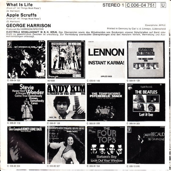 George Harrison : What Is Life / Apple Scruffs (7", Single)