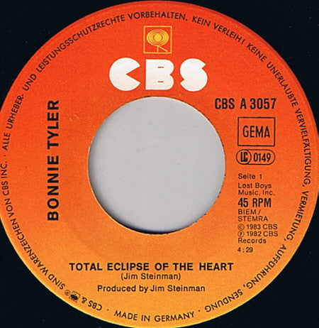 Bonnie Tyler : Total Eclipse Of The Heart (7", Single)