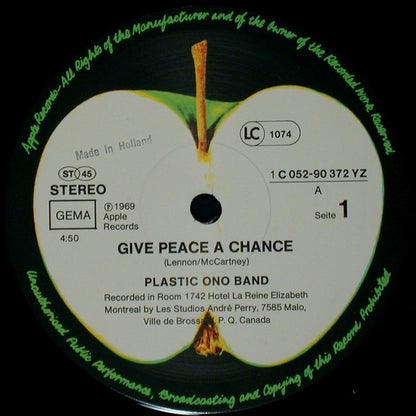 Plastic Ono Band* : Give Peace A Chance (12", Maxi)