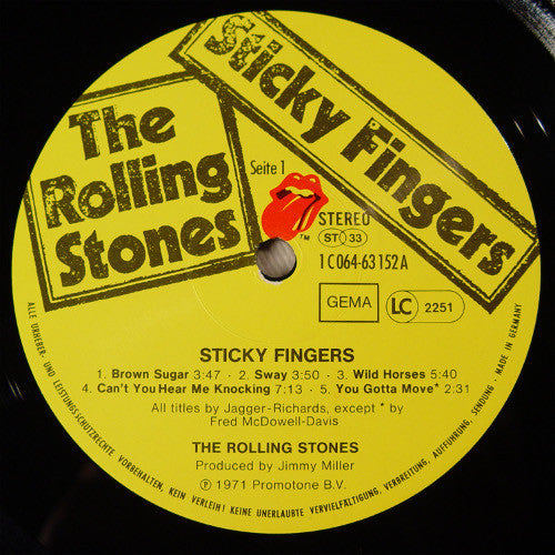 The Rolling Stones : Sticky Fingers (LP, Album, RE, Zip)