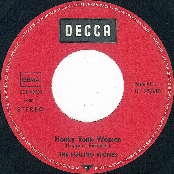 The Rolling Stones : Honky Tonk Women / You Can't Always Get What You Want (7", Single)