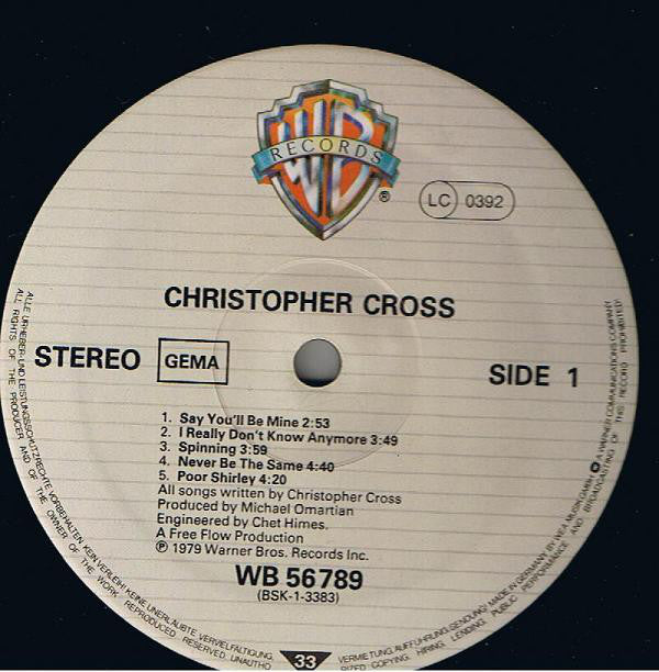 Christopher Cross : Christopher Cross (LP, Album)