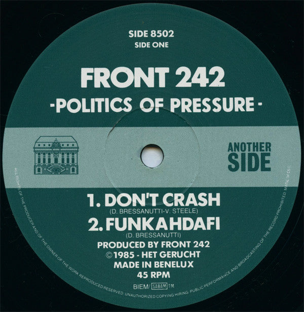 Front 242 : Politics Of Pressure (12")