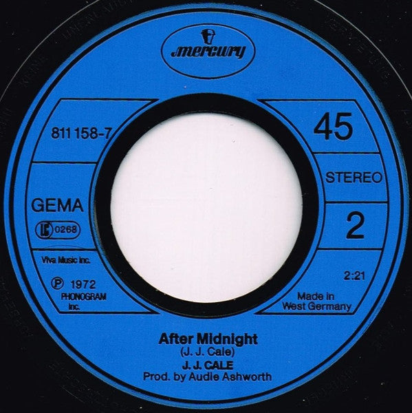 J.J. Cale : Cocaine / After Midnight (7", Single)