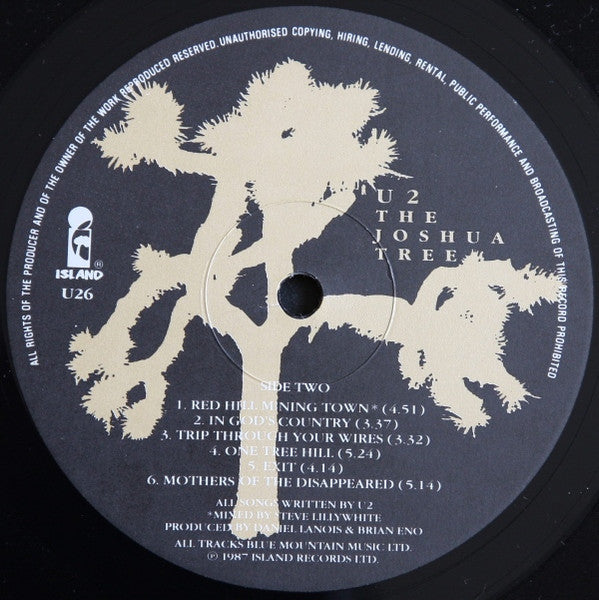 U2 : The Joshua Tree (LP, Album, EMI)