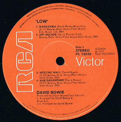 David Bowie : Low (LP, Album, M/Print)