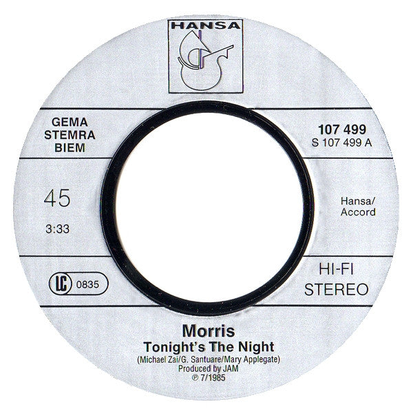 Morris (6) : Tonight's The Night (7", Single)