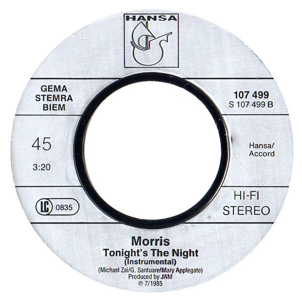 Morris (6) : Tonight's The Night (7", Single)