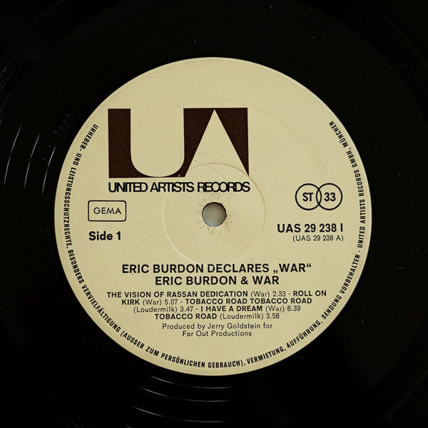 Eric Burdon & War : Eric Burdon Declares "War" (LP, Album, RE)