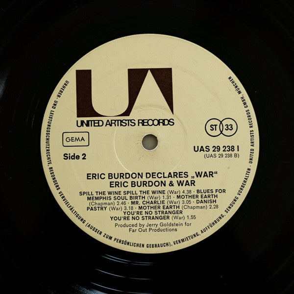 Eric Burdon & War : Eric Burdon Declares "War" (LP, Album, RE)