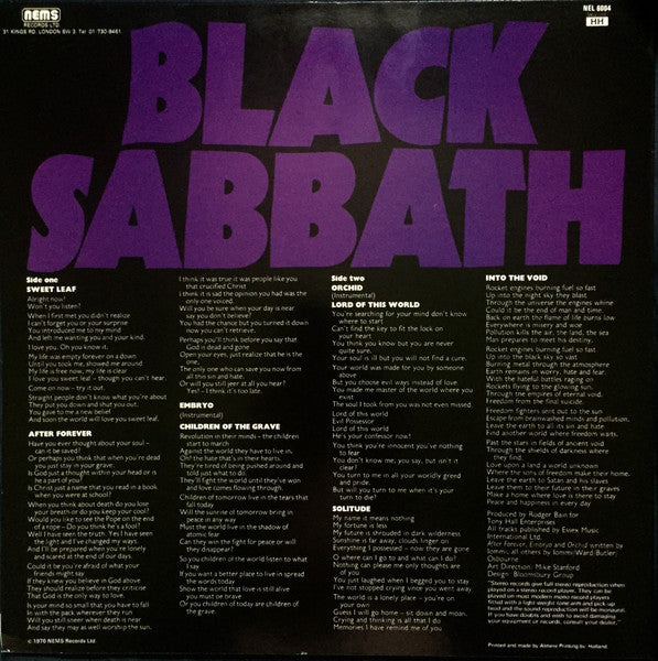 Black Sabbath : Master Of Reality (LP, Album, RE, Unofficial, Cle)