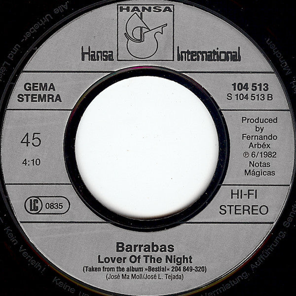 Barrabas : The Lion (Don't Kill The Lion) (7", Single)