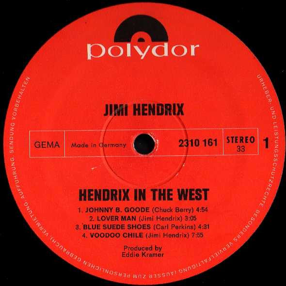 Jimi Hendrix : Hendrix In The West (LP, Album)