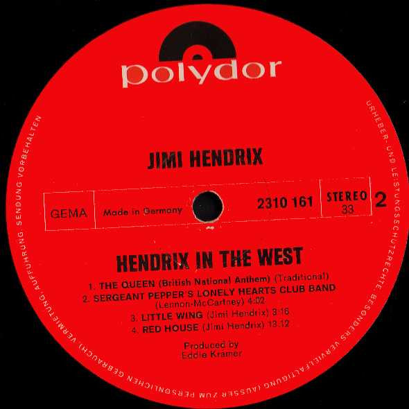 Jimi Hendrix : Hendrix In The West (LP, Album)