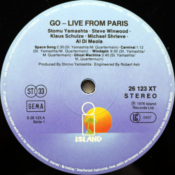 Stomu Yamashta's Go : Go Live From Paris (2xLP, Album, RE)