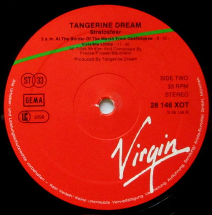 Tangerine Dream : Stratosfear (LP, Album, RE)