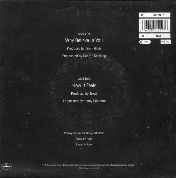 Texas : Why Believe In You (7", Single)